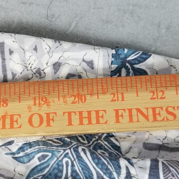 ONO & Company Shirt Mens 2XL Blue Gray Hawaiian Floral Pineapple Aloha Cotton - Picture 7 of 12